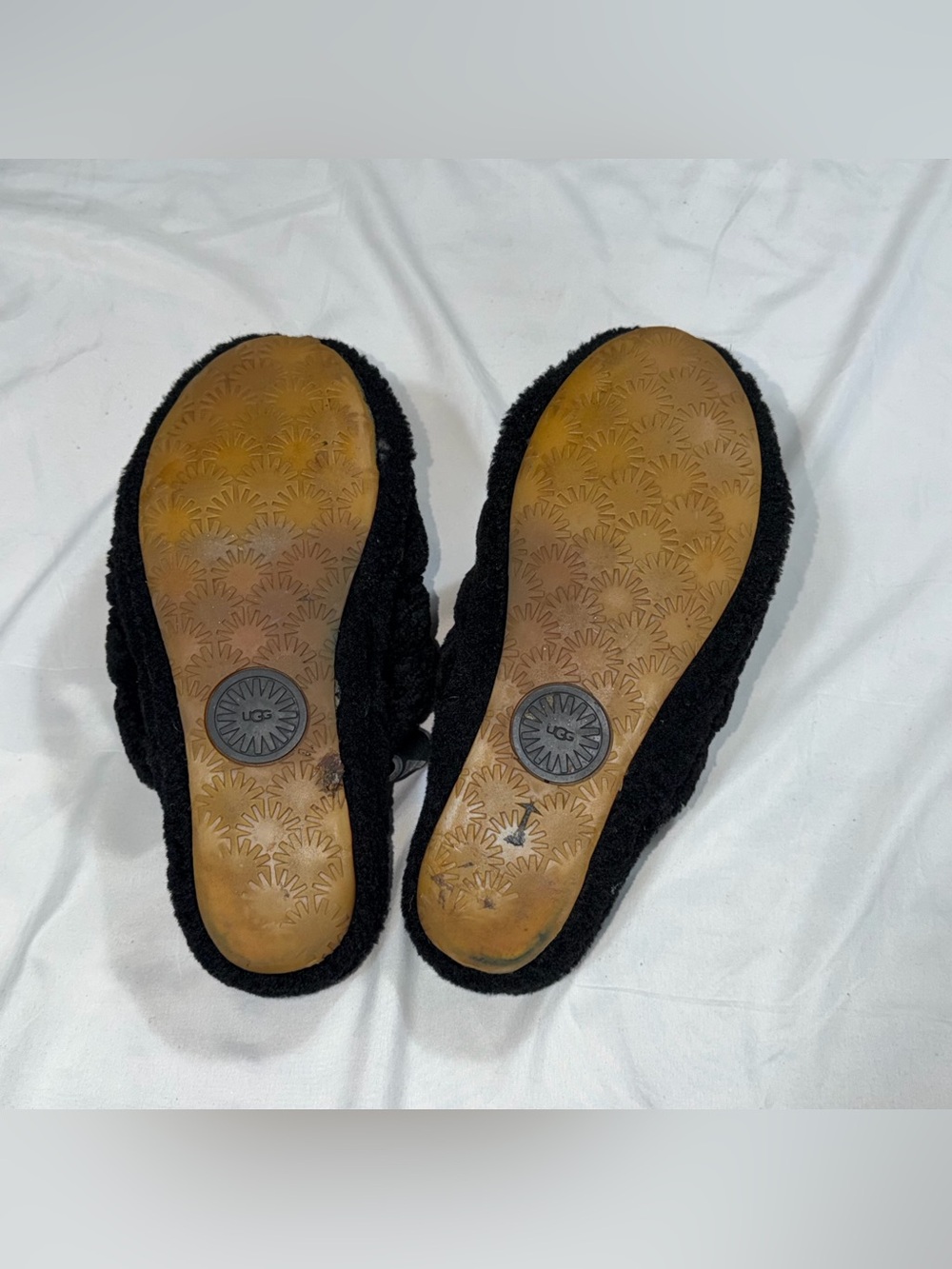UGG Fluff Yeah Black Shearling Slingback Slide Slippers Women’s 11 - Picture 3 of 9